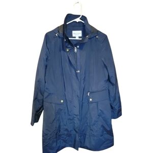 Cole Haan Packable Rain Coat Womens Size Medium Navy
